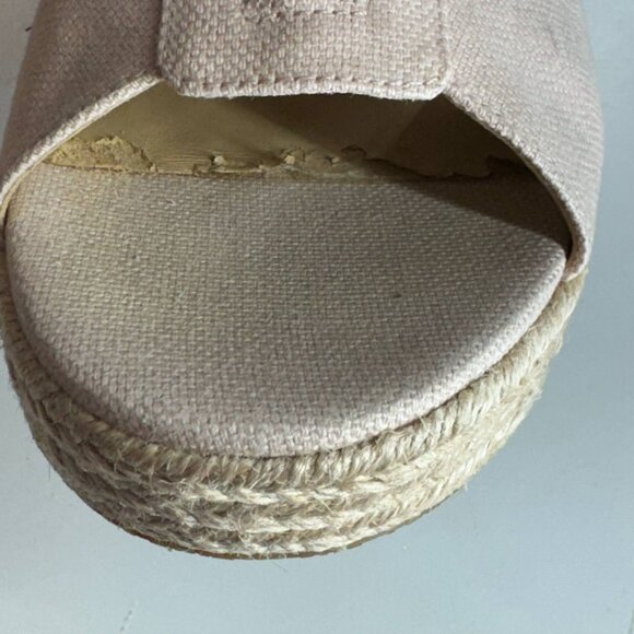 Michael Kors Damita Linen Wedge Sandal Womens 8.5 MED Pink Tan Espadrille PV18K - Picture 2 of 16